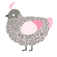 A ash and rose chicken with a double-lace pattern