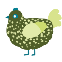 A olive and lemon chicken with a speckle pattern