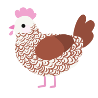 A white and russet chicken with a double-lace pattern