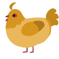 A honey and ochre chicken with a head pattern