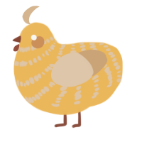 A honey and beige chicken with a bar pattern