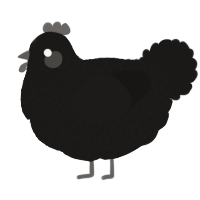 A sable chicken with a double-lace pattern