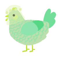 A gluppy and spring chicken with a lace pattern