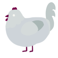 A mist and silver chicken with a head pattern