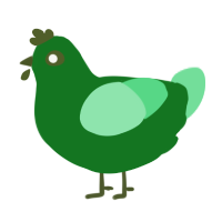 A leaf and spring chicken