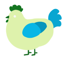 A apple and cerulean chicken