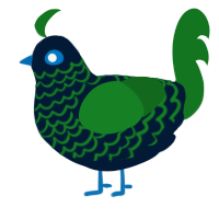 A tumblr and leaf chicken with a lace pattern