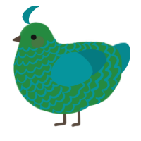 A viridian and teal chicken with a lace pattern