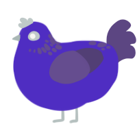 A indigo and overcast chicken with a neck-speckle pattern