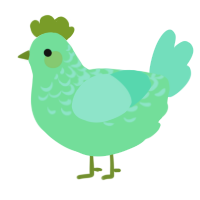 A spring and mint chicken with a half-lace pattern
