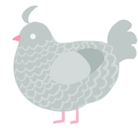 Betty, a silver chicken with a lace pattern