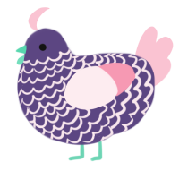A overcast and rose chicken with a lace pattern