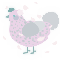 Cherie, a leaf and bark chicken with a speckle pattern