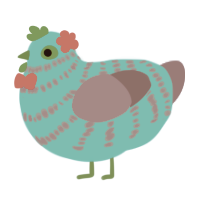 A cerulean and overcast chicken with a bar pattern