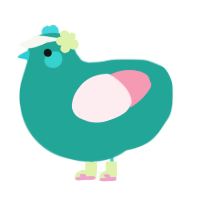 pool float, a turquoise and rose chicken