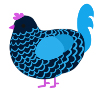A tumblr and sky chicken with a lace pattern