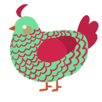A spring and crimson chicken with a lace pattern