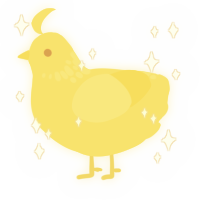 A yellow chicken with a neck-speckle pattern