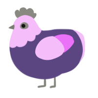 A overcast and lavender chicken with a head pattern