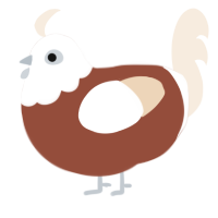 A russet and cream chicken with a head pattern