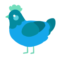 A sky and sea chicken with a head pattern