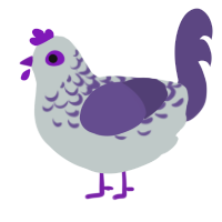 Loigi, a silver and overcast chicken with a half-lace pattern