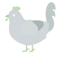 A mist and silver chicken with a double-lace pattern