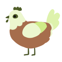 A brown and apple chicken with a head pattern