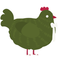 A olive chicken with a bar pattern