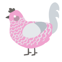(unnamed), a pink and mist chicken with a lace pattern