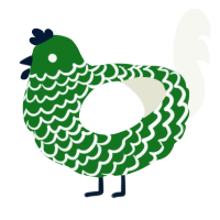 (unnamed), a leaf and white chicken with a lace pattern