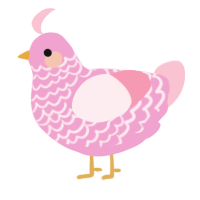 A pink and rose chicken with a lace pattern