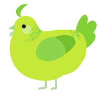 A lime and grass chicken with a neck-band pattern