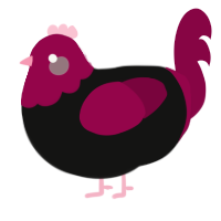 (unnamed), a black and maroon chicken with a head pattern