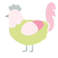 A lemon and rose chicken with a head pattern