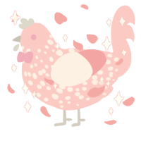 A rose chicken with a speckle pattern