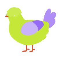 Chernobyl, a lime and lilac chicken