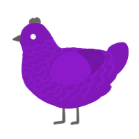A violet chicken with a lace pattern