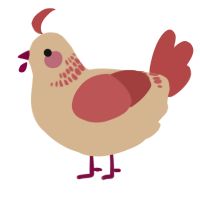 A beige and red chicken with a neck-band pattern