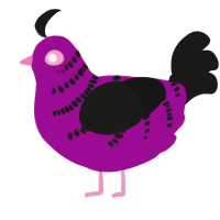 (unnamed), a plum and sable chicken with a half-bar pattern