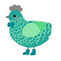 boardwalk, a turquoise and spring chicken with a lace pattern