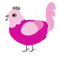 (unnamed), a fuchsia and pink chicken with a head pattern