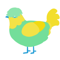Sunday, a spring and yellow chicken with a head pattern