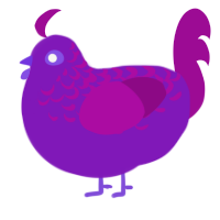Uva, a violet and plum chicken with a half-lace pattern