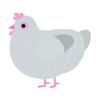 A mist and silver chicken with a lace pattern