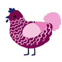 A wine and pink chicken with a lace pattern