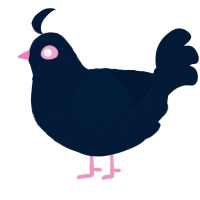 A tumblr chicken with a lace pattern