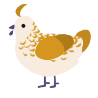 A cream and ochre chicken with a half-lace pattern