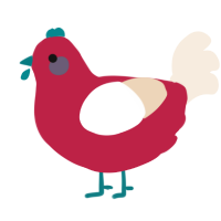A crimson and cream chicken