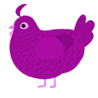A plum chicken with a lace pattern